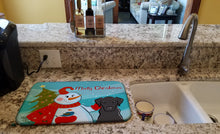 Load image into Gallery viewer, Snowman with Black Labrador Dish Drying Mat – Absorbent, Artistic Kitchen Essentials BB1855DDM