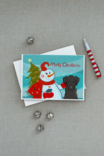 Load image into Gallery viewer, Snowman with Black Labrador Greeting Cards -  Blank Note Cards – 8-Pack of Artist-Designed Cards with Envelopes