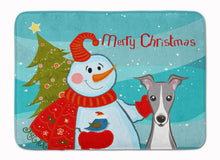 Load image into Gallery viewer, Snowman with Italian Greyhound Machine Washable Memory Foam Mat BB1856RUG