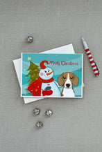 Load image into Gallery viewer, Snowman with Beagle Greeting Cards -  Blank Note Cards – 8-Pack of Artist-Designed Cards with Envelopes