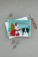 Load image into Gallery viewer, Snowman with Border Collie Greeting Cards -  Blank Note Cards – 8-Pack of Artist-Designed Cards with Envelopes