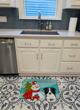 Load image into Gallery viewer, Snowman with Border Collie Machine Washable Memory Foam Mat BB1861RUG