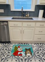 Load image into Gallery viewer, Snowman with Sheltie Machine Washable Memory Foam Mat BB1862RUG
