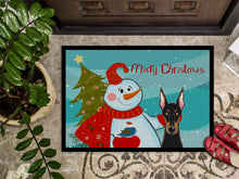 Load image into Gallery viewer, Snowman with Doberman Doormat - 24x36 Decorative Floor Mat – Indoor/Outdoor Rug with Artistic Flair BB1865JMAT