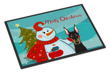 Load image into Gallery viewer, Snowman with Doberman Doormat - 24x36 Decorative Floor Mat – Indoor/Outdoor Rug with Artistic Flair BB1865JMAT