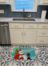 Load image into Gallery viewer, Snowman with Doberman Machine Washable Memory Foam Mat BB1865RUG