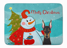 Load image into Gallery viewer, Snowman with Doberman Machine Washable Memory Foam Mat BB1865RUG