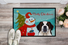 Load image into Gallery viewer, Snowman with Saint Bernard Doormat - 24x36 Decorative Floor Mat – Indoor/Outdoor Rug with Artistic Flair BB1866JMAT