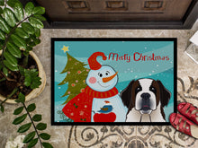 Load image into Gallery viewer, Snowman with Saint Bernard Doormat - 24x36 Decorative Floor Mat – Indoor/Outdoor Rug with Artistic Flair BB1866JMAT