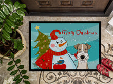 Load image into Gallery viewer, Snowman with Wire Haired Fox Terrier Doormat - 24x36 Decorative Floor Mat – Indoor/Outdoor Rug with Artistic Flair BB1867JMAT