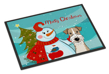 Load image into Gallery viewer, Snowman with Wire Haired Fox Terrier Doormat - 24x36 Decorative Floor Mat – Indoor/Outdoor Rug with Artistic Flair BB1867JMAT