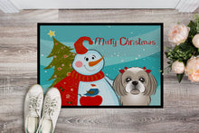 Load image into Gallery viewer, Snowman with Gray Silver Shih Tzu Doormat - 24x36 Decorative Floor Mat – Indoor/Outdoor Rug with Artistic Flair BB1870JMAT