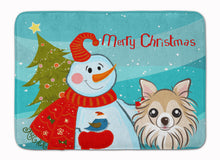 Load image into Gallery viewer, Snowman with Chihuahua Machine Washable Memory Foam Mat BB1871RUG