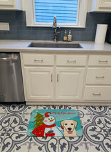 Load image into Gallery viewer, Snowman with Golden Retriever Machine Washable Memory Foam Mat BB1872RUG