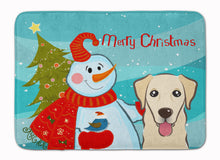 Load image into Gallery viewer, Snowman with Golden Retriever Machine Washable Memory Foam Mat BB1872RUG