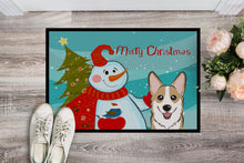 Load image into Gallery viewer, Snowman with Sable Corgi Doormat - 24x36 Decorative Floor Mat – Indoor/Outdoor Rug with Artistic Flair BB1873JMAT