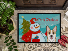 Load image into Gallery viewer, Snowman with Sable Corgi Doormat - 24x36 Decorative Floor Mat – Indoor/Outdoor Rug with Artistic Flair BB1873JMAT