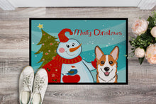 Load image into Gallery viewer, Snowman with Red Corgi Doormat - 24x36 Decorative Floor Mat – Indoor/Outdoor Rug with Artistic Flair BB1874JMAT
