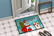 Load image into Gallery viewer, Snowman with Red Corgi Doormat - 24x36 Decorative Floor Mat – Indoor/Outdoor Rug with Artistic Flair BB1874JMAT