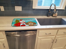 Load image into Gallery viewer, Snowman with Chocolate Brown Poodle Dish Drying Mat – Absorbent, Artistic Kitchen Essentials BB1876DDM