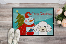 Load image into Gallery viewer, Snowman with White Poodle Doormat - 24x36 Decorative Floor Mat – Indoor/Outdoor Rug with Artistic Flair BB1877JMAT