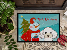 Load image into Gallery viewer, Snowman with White Poodle Doormat - 24x36 Decorative Floor Mat – Indoor/Outdoor Rug with Artistic Flair BB1877JMAT