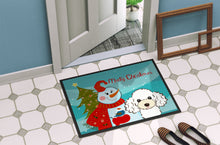 Load image into Gallery viewer, Snowman with White Poodle Doormat - 24x36 Decorative Floor Mat – Indoor/Outdoor Rug with Artistic Flair BB1877JMAT