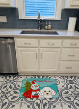 Load image into Gallery viewer, Snowman with White Poodle Machine Washable Memory Foam Mat BB1877RUG