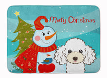 Load image into Gallery viewer, Snowman with White Poodle Machine Washable Memory Foam Mat BB1877RUG