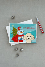Load image into Gallery viewer, Snowman with Buff Poodle Greeting Cards -  Blank Note Cards – 8-Pack of Artist-Designed Cards with Envelopes