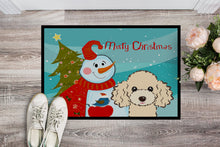 Load image into Gallery viewer, Snowman with Buff Poodle Doormat - 24x36 Decorative Floor Mat – Indoor/Outdoor Rug with Artistic Flair BB1878JMAT