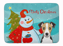 Load image into Gallery viewer, Snowman with Jack Russell Terrier Machine Washable Memory Foam Mat BB1881RUG