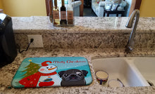Load image into Gallery viewer, Snowman with Black Pug Dish Drying Mat – Absorbent, Artistic Kitchen Essentials BB1883DDM