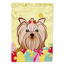 Load image into Gallery viewer, Yorkie Yorkshire Terrier Easter Egg Hunt Flag Canvas House Size BB1886CHF