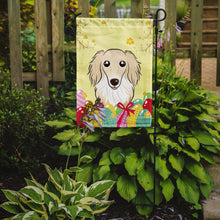 Load image into Gallery viewer, Longhair Creme Dachshund Easter Egg Hunt Garden Flag - Outdoor Decorative Yard Flag BB1894GF