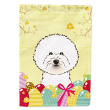 Load image into Gallery viewer, Bichon Frise Easter Egg Hunt Flag Canvas House Size BB1899CHF