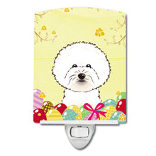 Load image into Gallery viewer, Bichon Frise Easter Egg Hunt Ceramic Night Light BB1899CNL