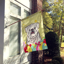Load image into Gallery viewer, White English Bulldog  Easter Egg Hunt Flag Canvas House Size BB1902CHF