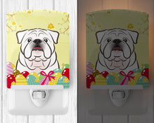 Load image into Gallery viewer, White English Bulldog  Easter Egg Hunt Ceramic Night Light BB1902CNL
