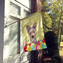 Load image into Gallery viewer, Yorkie Puppy Easter Egg Hunt Flag Canvas House Size BB1914CHF