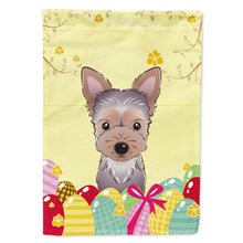 Load image into Gallery viewer, Yorkie Puppy Easter Egg Hunt Flag Canvas House Size BB1914CHF
