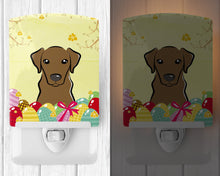 Load image into Gallery viewer, Chocolate Labrador Easter Egg Hunt Ceramic Night Light BB1916CNL