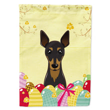 Load image into Gallery viewer, Min Pin Easter Egg Hunt Flag Canvas House Size BB1922CHF