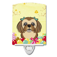 Load image into Gallery viewer, Chocolate Brown Shih Tzu Easter Egg Hunt Ceramic Night Light BB1931CNL