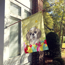 Load image into Gallery viewer, Gray Silver Shih Tzu Easter Egg Hunt Flag Canvas House Size BB1932CHF