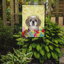Load image into Gallery viewer, Gray Silver Shih Tzu Easter Egg Hunt Garden Flag - Outdoor Decorative Yard Flag BB1932GF