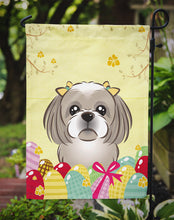 Load image into Gallery viewer, Gray Silver Shih Tzu Easter Egg Hunt Garden Flag - Outdoor Decorative Yard Flag BB1932GF