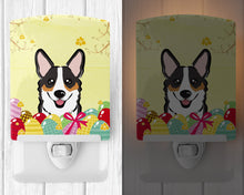 Load image into Gallery viewer, Tricolor Corgi Easter Egg Hunt Ceramic Night Light BB1937CNL