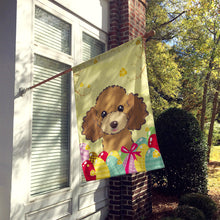 Load image into Gallery viewer, Chocolate Brown Poodle Easter Egg Hunt Flag Canvas House Size BB1938CHF