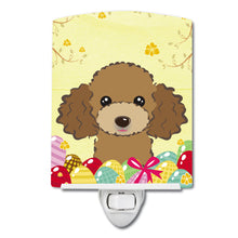 Load image into Gallery viewer, Chocolate Brown Poodle Easter Egg Hunt Ceramic Night Light BB1938CNL